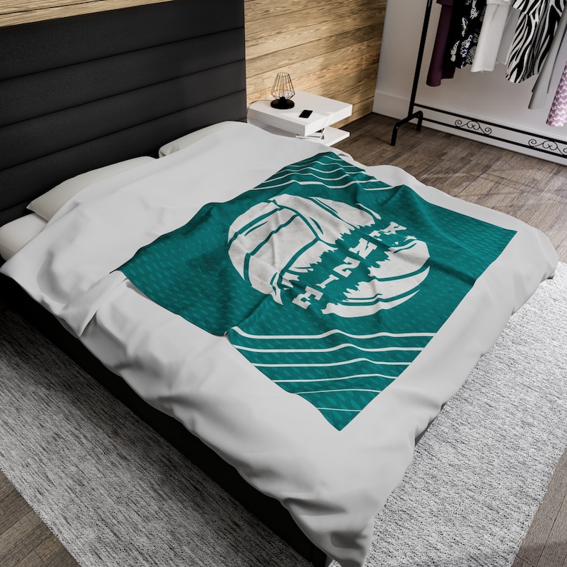 Manta de voleibol personalizada con nombre para niñas, regalo de voleibol personalizado para hija o nieta, regalo de fin de temporada para equipo y entrenador. imagen 7