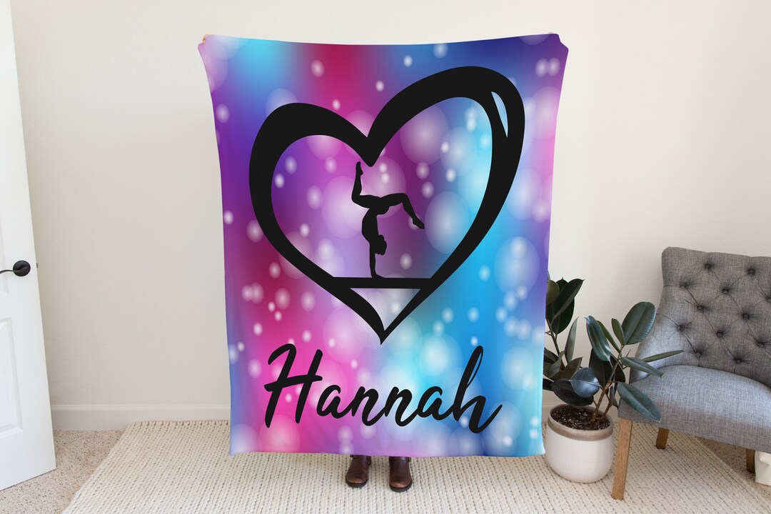 Gymnastics Blanket Personalized, Gymnastics Gifts for Girls, Gymnastics ...