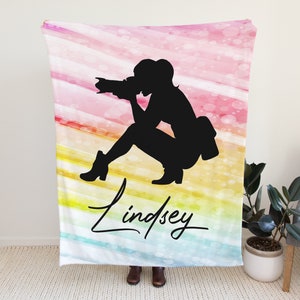 Personalized Photographer Blanket: Rainbow Bokeh Camera Gift