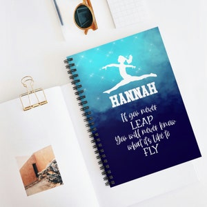 Gymnastics Gift for Girls, Gymnastics Notebook, Personalized Notebook for Kids, Team Gifts, Competition Gift, Gymnastics Journal, State Gift
