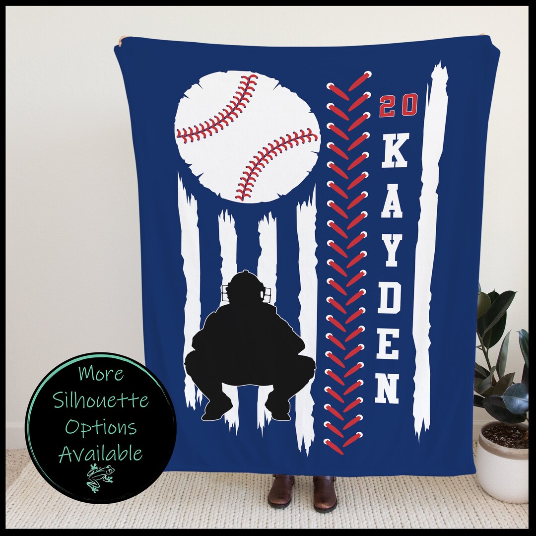 Baseball Blanket Personalized, Baseball Gift for Boys, Baseball Flag
