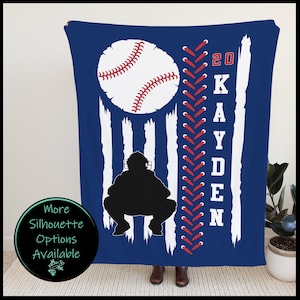 Baseball Blanket Personalized, Baseball Gift for Boys, Baseball Flag, Custom Sports Gift, Team Gifts, Sports Blanket, Baseball Bedding