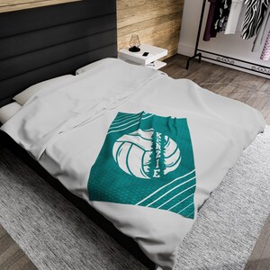 Manta de voleibol personalizada con nombre para niñas, regalo de voleibol personalizado para hija o nieta, regalo de fin de temporada para equipo y entrenador. imagen 6