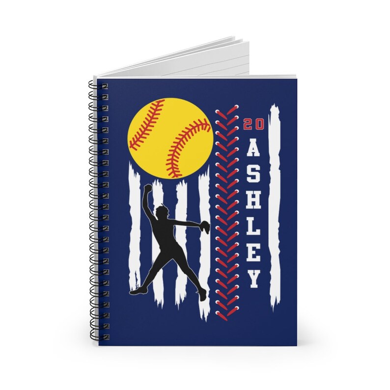 Softball Notebook, Personalized Notebook for Kids, Softball Gift for ...