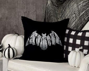 Halloween Pillow Cover, Bat Pillow, Spooky Pillow Cover, Halloween Decoration, Horror Pillow, Scary Halloween Decor, Halloween Bats Decor