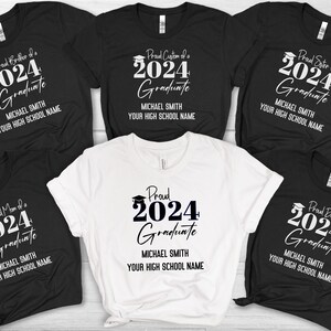 Personalized Graduation Shirts, Proud Class of 2024 Family Graduation Shirts, Custom Grad Shirts, Proud Mom of a 2024 Graduate T-Shirt