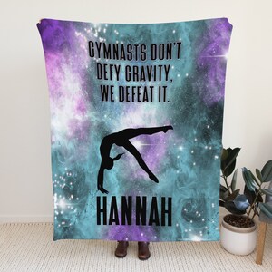 体操ブランケット（パーソナライズ）、女の子への体操ギフト、体操ルームの装飾、体操の装飾、娘へのクリスマスプレゼント