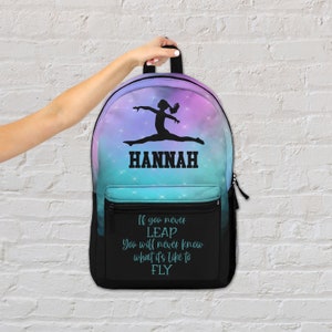 Gymnastics Backpack Personalized, Gymnastics Bag, Gymnastics Gift for Girls, Custom Sports Backpack for Teens, Gymnastics Mom Bag