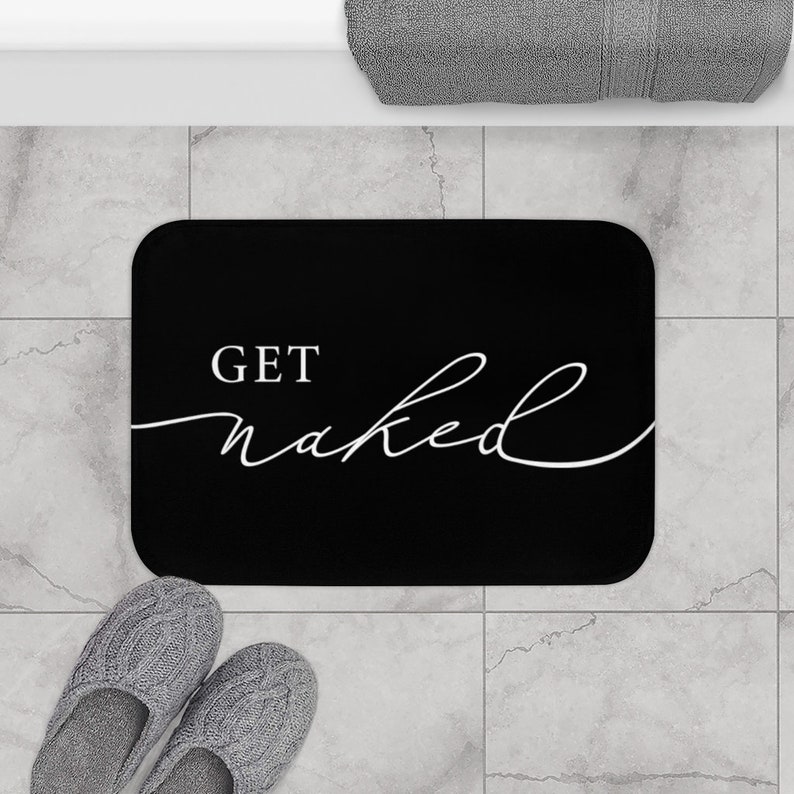 Get Naked Bath Mat, Black Bath Mat, Get Naked Decor, Bathroom Rug, Memory Foam Bath Mat, Get NakedBath Mat, Bathroom Decor, Cute Bath Mat image 8