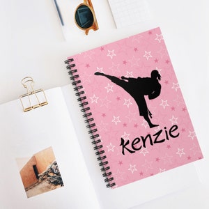Karate Notebook, Personalized Notebook for Kids, Custom Notebook, Spiral Notebook, Black Belt Gift, Karate Girl, Journal for Girls