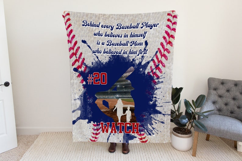 Baseball Blanket for Mom Baseball Blanket Personalized Etsy