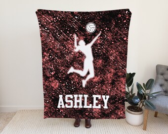 Volleyball Blanket Personalized, Volleyball Gifts for Girls, Volleyball Senior Gift, Volleyball Coach Gift, Sports Blanket, Name Blanket