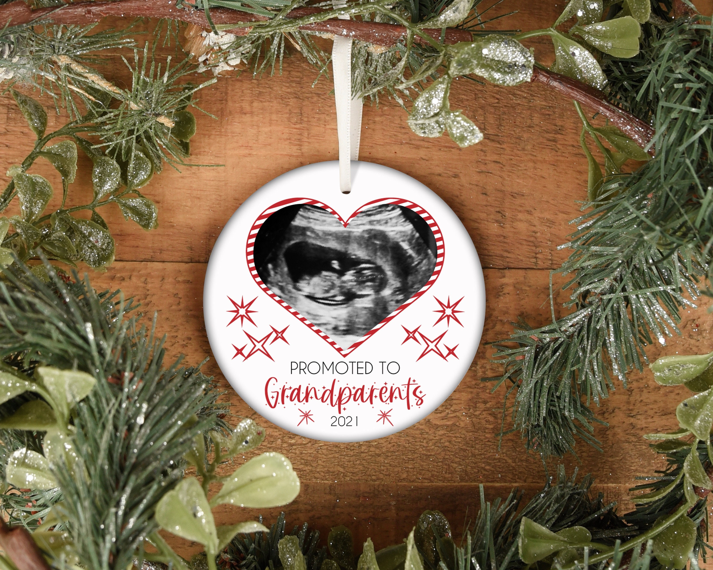 Promoted to Grandparents Christmas Ornament Personalized - Etsy