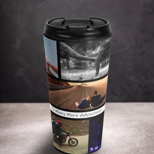 Travel Mug for Men, Personalized Travel Mug, Nine Photo Collage Travel Mug, Custom Photo Mug, Travel Coffee Mug, Picture Mug