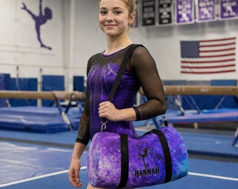 Personalized Pink and Purple Gymnastics Duffel Bag, Gymnastics Bag, Competition Duffel Bag, Pink and Purple Duffel Bag, Custom Duffel Bag