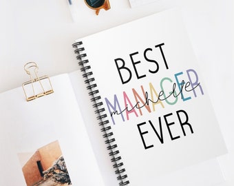 El mejor cuaderno para gerentes, regalo para gerentes, agradecimiento para gerentes, reconocimiento para gerentes, regalo para líderes de equipo, regalo de despedida para gerentes.