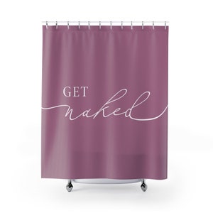 Get Naked Pink Shower Curtain, Pink Get Naked Shower Curtain, Pink