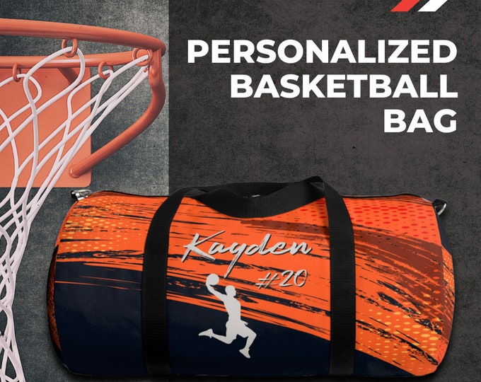 Basketball Bag, Personalized Basketball Duffel Bag, Custom Sports Bag, Duffle Bag Kids, Basketball Gifts for Daughter, Athletic Bag for Son