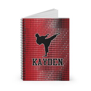 Karate Notebook, Personalized Notebook for Kids, Custom Notebook, Spiral Notebook, Black Belt Gift, Karate Boy, Journal for Boys