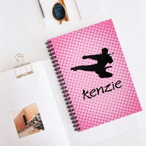 Karate Notebook, Personalized Notebook for Kids, Custom Notebook, Spiral Notebook, Black Belt Gift, Karate Girl, Journal for Girls