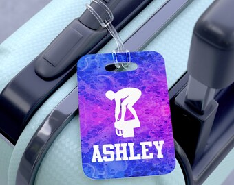 Swim Team Gifts Personalized, Swim Bag Tag, End of The Season Swim Gifts for Girls, Swim Luggage Tag for Teens, Summer Camp Tag