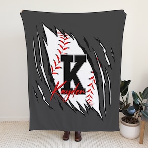Baseball Blanket Personalized, Baseball Gift for Boys, Custom Sports Gift, Team Gifts, Sports Blanket, Baseball Bedding, Baseball Mom Gift