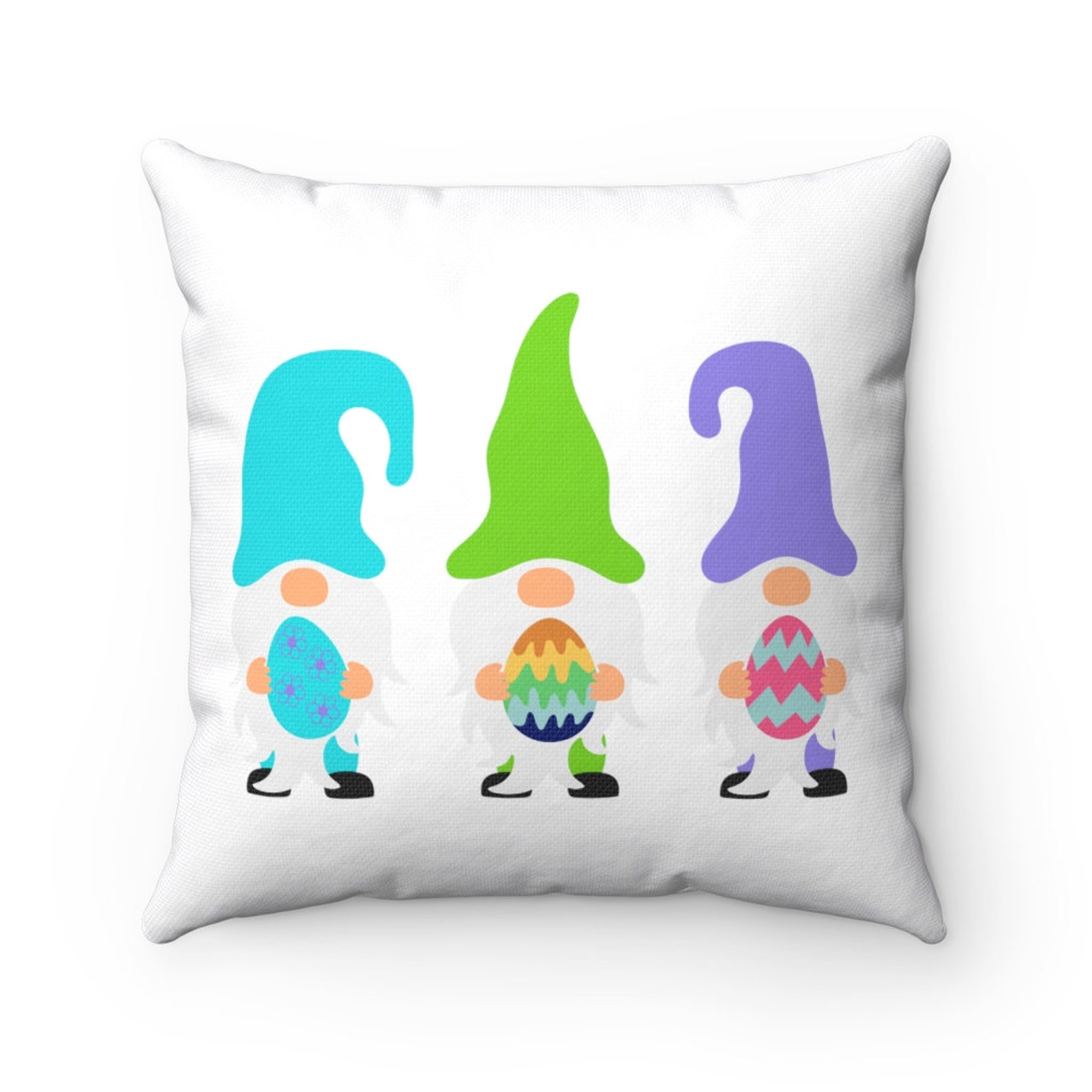 Easter Gnome Square Pillow Case Gnome Pillow Case Easter Etsy