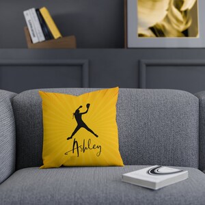 Softball Pillow Personalized, Softball Gifts for Girls, Team Gifts, Custom Name Pillow, Coach Gift, Softball Room Decor, Senior Night Gift