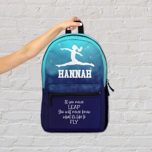 Gymnastics Backpack Personalized, Gymnastics Bag, Gymnastics Gift for Girls, Custom Sports Backpack for Teens, Gymnastics Mom Bag