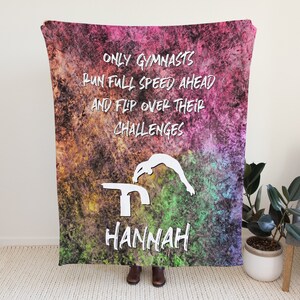 体操ブランケット（パーソナライズ）、女の子への体操ギフト、体操ルームの装飾、体操の装飾、娘へのクリスマスプレゼント