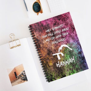 Gymnastics Gift for Girls, Gymnastics Notebook, Personalized Notebook for Kids, Team Gifts, Competition Gift, Gymnastics Journal