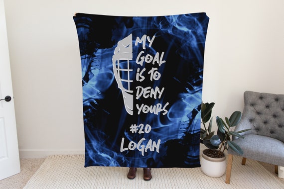 Hockey Blanket Personalized, Hockey Gift for Boys, Ice Hockey Gifts, Custom Sports Gift, Team Gifts, Sports Blanket, Hockey Goalie
