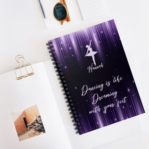 Dance Gift for Girls, Dance Teacher Gift, Personalized Notebook for Kids, Custom Notebook, Ballet Journal, Ballet Gift, Dance Recital Gift
