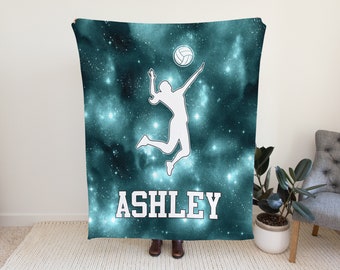 Volleyball Blanket Personalized, Volleyball Gifts for Girls, Volleyball Senior Gift, Volleyball Coach Gift, Sports Blanket, Name Blanket
