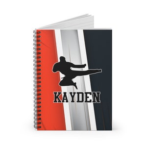 Karate Notebook, Personalized Notebook for Kids, Custom Notebook, Spiral Notebook, Black Belt Gift, Karate Boy, Journal for Boys