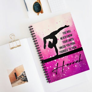 Gymnastics Gift for Girls, Gymnastics Notebook, Personalized Notebook for Kids, Team Gifts, Competition Gift, Gymnastics Journal