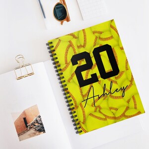 Softball Notebook, Personalized Notebook for Kids, Softball Gift for Girls, Custom Notebook, Team Gift, Sports Gift, Softball Coach Gift