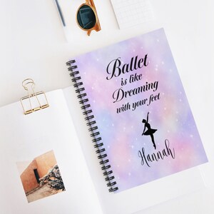 Dance Gift for Girls, Dance Teacher Gift, Personalized Notebook for Kids, Custom Notebook, Ballet Journal, Ballet Gift, Dance Recital Gift