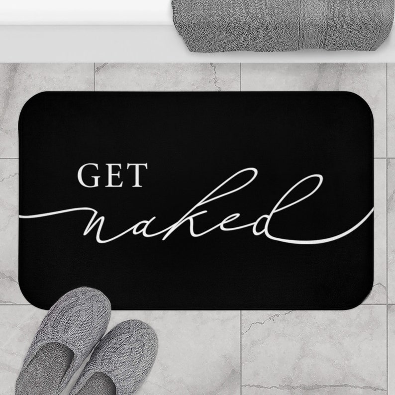 Get Naked Bath Mat, Black Bath Mat, Get Naked Decor, Bathroom Rug, Memory Foam Bath Mat, Get NakedBath Mat, Bathroom Decor, Cute Bath Mat image 4