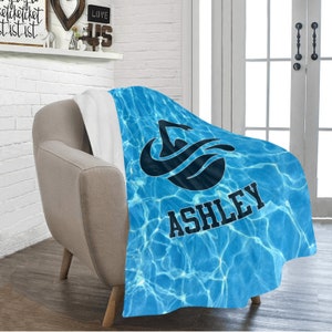 Swimmer Blanket, Swim Team Senior Gifts, Swimmer Gifts for Girls, Swim Gift, Swimmer Gifts for Boys, Name Blanket Personalized, Swim Room