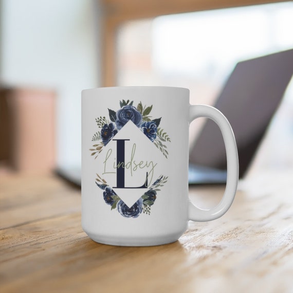 Personalized Initial Mug, Custom Coffee Cup, Gift For Her