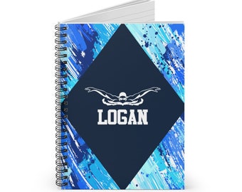 Swimmer Gifts for Boys, Swimmer Gifts for Girls, Swimmer with Name, Swim Accessories, Custom Notebook, Swim Club, Swim Team Gifts