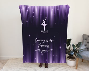 Dance Blanket Personalized, Ballet Blanket, Ballet Gift for Teens, Ballet Gift for Girls, Custom Dance Blanket, Ballerina Blanket