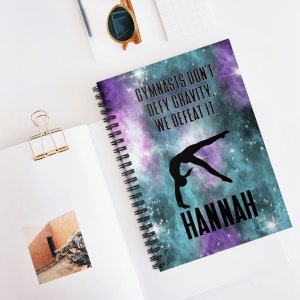 Gymnastics Gift for Girls, Gymnastics Notebook, Personalized Notebook for Kids, Team Gifts, Competition Gift, Gymnastics Journal