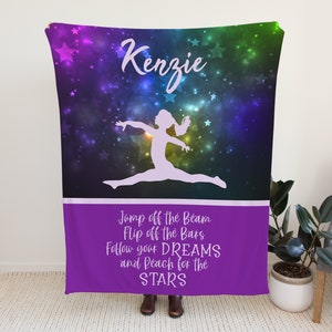 女の子への体操ギフト、パーソナライズギフト、体操ルームの装飾、体操用ブランケット、体操用装飾、娘へのクリスマスプレゼント