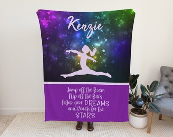 Gymnastics Gifts for Girls, Personalized Gift, Gymnastics Room Decor, Gymnastics Blanket, Gymnastics Decor, Christmas Gift for Daughter
