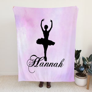 Dance Blanket Personalized, Ballet Blanket, Ballet Gift for Teens, Ballet Gift for Girls, Custom Dance Blanket, Ballerina Blanket