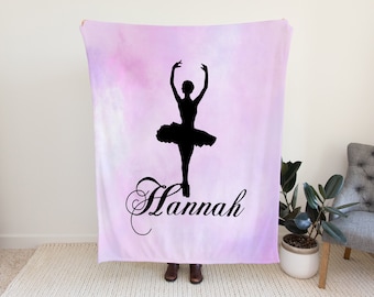 Dance Blanket Personalized, Ballet Blanket, Ballet Gift for Teens, Ballet Gift for Girls, Custom Dance Blanket, Ballerina Blanket