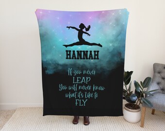 Gymnastics Gifts for Girls, Personalized Gift, Gymnastics Room Decor, Gymnastics Blanket, Gymnastics Decor, Christmas Gift for Daughter