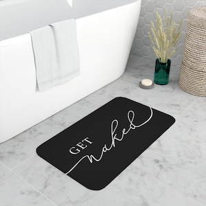 Get Naked Bath Mat, Black Bath Mat, Get Naked Decor, Bathroom Rug, Memory Foam Bath Mat, Get NakedBath Mat, Bathroom Decor, Cute Bath Mat